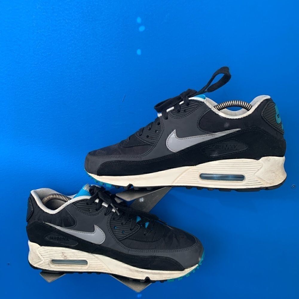 Nike Air Max 90 Tiger Camo Premium Black/Sail Blue 333888-021 Men's Size 8